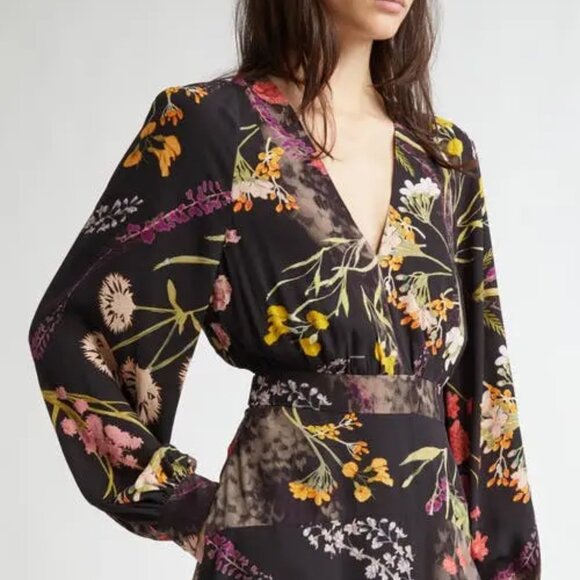 Reiss Keira Floral Long Sleeve Minidress. Sz: 4 - Picture 3 of 10